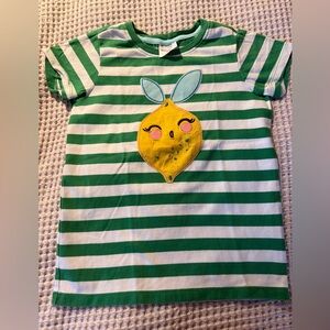 Hanna Andersson Ready For Adventure Tee, Green/Lemon Appliqué, MSRP $40, 8